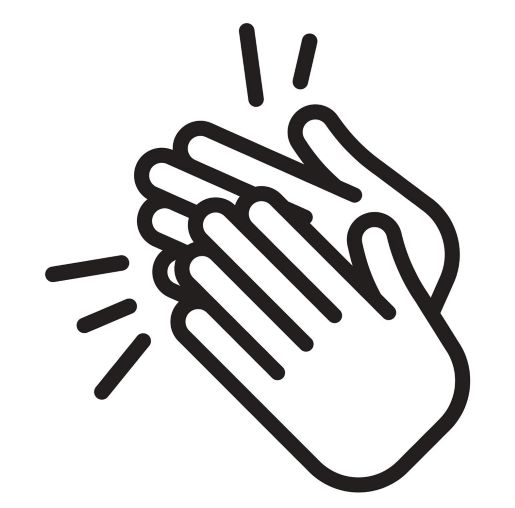 Clapping hands icon.