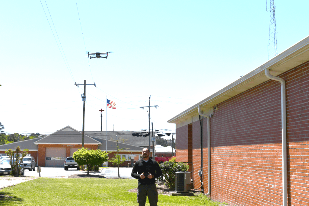Photo of drone flight for the Crime Scene Unit.